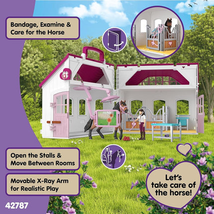 Schleich Horse Club - 64Pc Happy Horse Hospital Playset - Kids 5+ | 42787