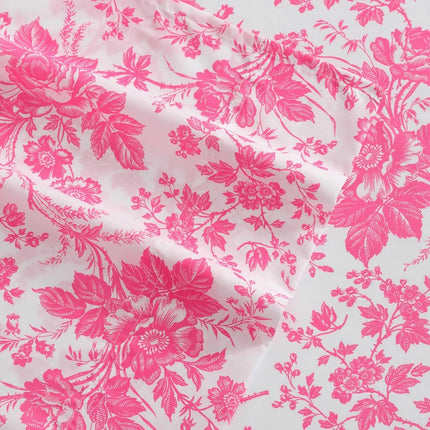Betsey Johnson - Queen Sheets, Soft & Lightweight Bedding, Fade & Wrinkle Resistant (Betseys Toile Pink, Queen)