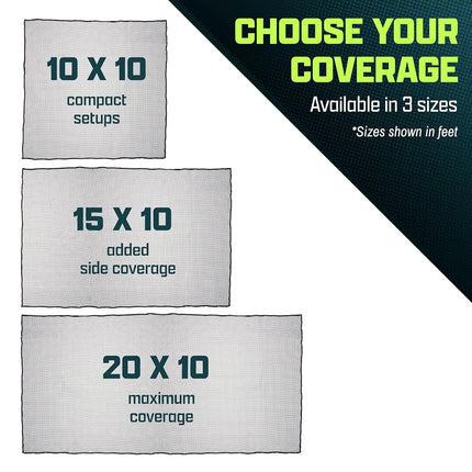 GoSports 15 ft x 10 ft Sports Netting - Hitting Net for Golf, Baseball, Hockey, Soccer, LAX and More