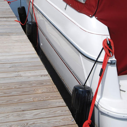 Taylor Made Big B Inflatable Boat Fender, Burgundy (6" x 15") End-to-End Line Passage Fits 5/8" Rope, Hangs Horizontally or Vertically, Ribbed Technology, Needle Valve, Marine-Grade Vinyl - 531025