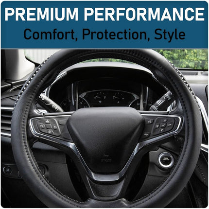 Custom Grip 38466P Black Rope Bling TPE Core Steering Wheel Cover