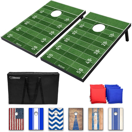 GoSports 3 x 2 ft Football Design Cornhole Game Se