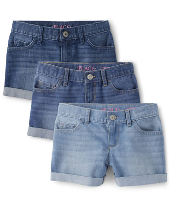 The Children's Place Girls' Roll Cuff Shortie 3 Pa