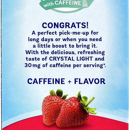 Crystal Light On The Go Wild Strawberry with Caffeine, 10 Packets (Pack of 4)