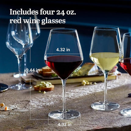 Libbey Signature Greenwich – Coffret cadeau de 4 verres à vin rouge de 710 ml