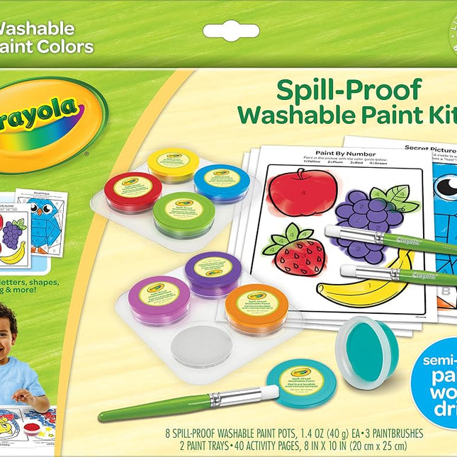 Crayola Spill Proof Paint Set, 8 Count Washable Paint for Kids, Ages 3, 4, 5