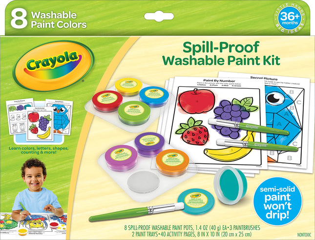 Crayola Spill Proof Paint Set, 8 Count Washable Pa