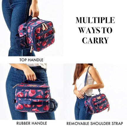 Fit & Fresh Josie Adult Insulated Lunch Bag - Women's Lunchbox or Lunch Tote - Navy