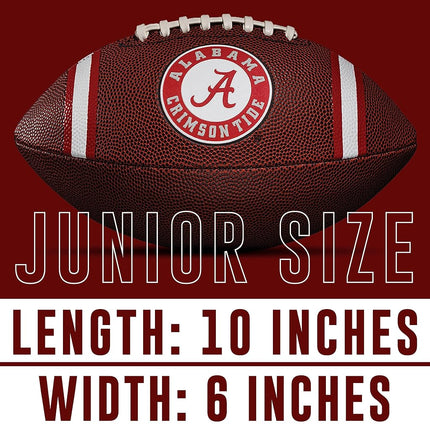 Franklin Sports Alabama Crimson Tide Kids NCAA Youth Football - Official College Team Football with Team Logos - Junior Size Football