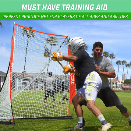 GoSports Regulation Size 6 ft x 6 ft Portable Lacrosse Net - Bow Style Frame with Carrying Case