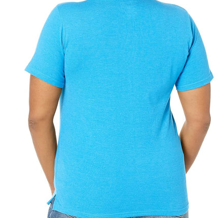 Polo de rendimiento Hanes X-Temp para mujer, azul neón jaspeado, talla 2XL