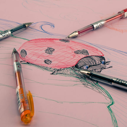 Bolígrafos de gel Pentel Slicci de 0,25 mm, paquete de 8 unidades