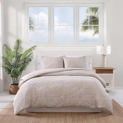 Tommy Bahama - Duvet Cover Set, Luxuriously Soft Bedding with Matching Shams, All-Cotton Yarn-Dye Fabric, Cozy Home Essentials (Jungle Palms Beige, Full/Queen)