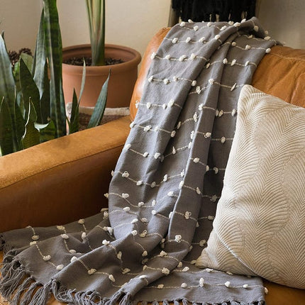 DII Woven Loop Throw Collection, 50x60, Gray