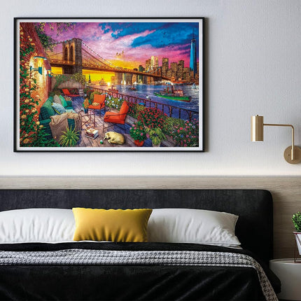 Clementoni - 33552 collection Manhattan Balcony Sunset - Jigsaw Puzzle 3000 Pieces, Jigsaw Puzzle For Adults - Made In Italy