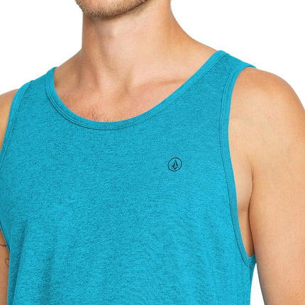 Volcom Men's Solid Heather Tank, Bay Blue Heather, Large