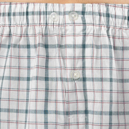 Fruit of The Loom Men's Long Sleeve Broadcloth Pajama Set, Natural/Green Plaid, X-Large