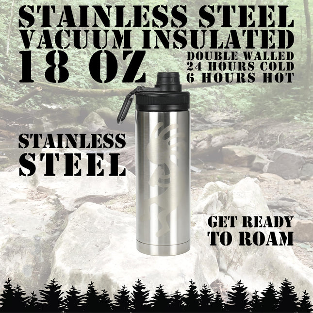 Aquapelli Vacuum Insulated Water Bottle, 18 Ounces, Stainless Steel