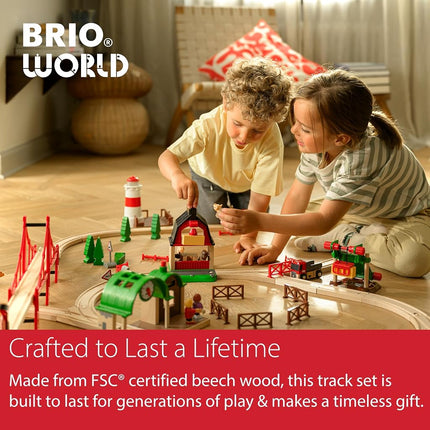 BRIO World Intermediate Expansion Pack Wooden Railway Track – Train Track Extension Pieces & Switch Tracks Add-On, Compatible with BRIO World Trains, Sets & Accessories, Kids 3 Years and Up
