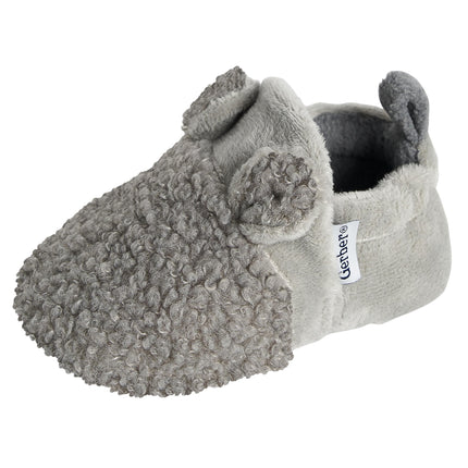 Gerber Unisex-Baby Botines Antideslizantes de Forro Polar con Orejas, Orejas Grises, 6-9 Meses Bebé