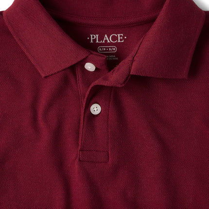 The Children's Place Boys' Baby and Toddler Uniform Pique Polo, Redwood Single, XXL (16 Husky)
