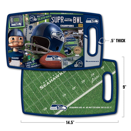 YouTheFan NFL Seattle Seahawks Retro Series Cutting Board, Medium