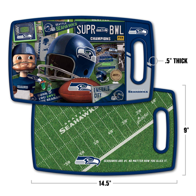 YouTheFan NFL Seattle Seahawks Retro Series Cutting Board, Medium