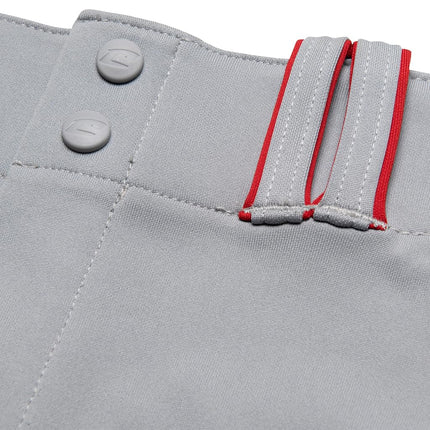 CHAMPRO Youth Triple Crown Baseball Pant, Grey/Scarlet, Large