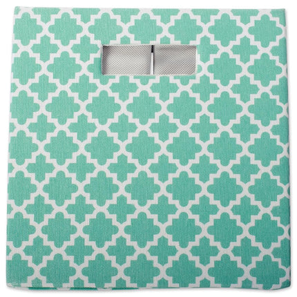 DII Hard Sided Collapsible Fabric Storage Container for Nursery, Offices, & Home Organization, (13x13x13) - Lattice Aqua