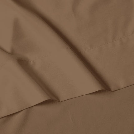 Elegant Comfort Luxury 1500 Premium Hotel Quality Microfiber 4-Piece Sheet Set - Wrinkle Resistant, All Around Elastic Fitted Sheet, Deep Pocket up to 16", RV Short Queen, Taupe