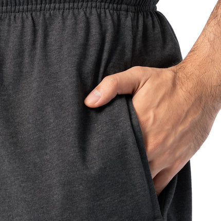 Fruit of the Loom Men's Eversoft Cotton Shorts with Pockets (S-4XL), 2 Pack - Black Heather, 4X-Large