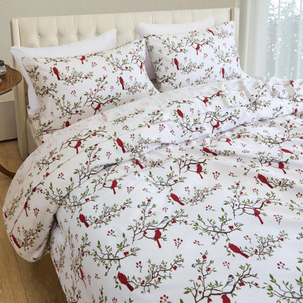 Elegant Comfort Ultra Soft 4-Piece 100% Turkish Cotton Flannel Sheet Set - Holiday Christmas Flannel Sheets, Warm and Cozy Anti-Pill Premium Quality, Deep Pocket Fitted Sheet- Twin XL, Cardinal