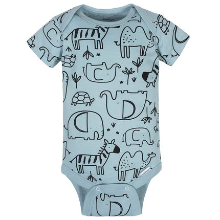 Gerber 8 Pack Baby Boys' Jungle Short Sleeve Onesies® Bodysuits
