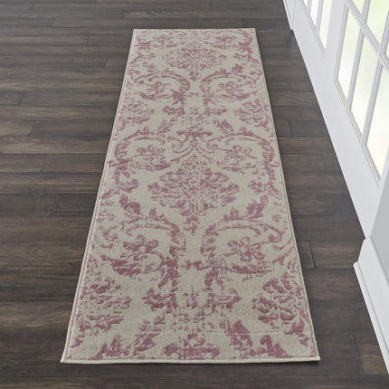 Nourison JUB09 Jubilant Vintage Damask Ivory/Pink 
