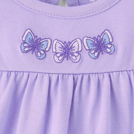 The Children's Place baby-girls And Newborn Sleeveless Pant Romper Playwear Outfit, Butterfly/Purple 2-pack, 0-3 Months