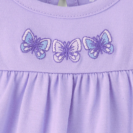 The Children's Place baby-girls And Newborn Sleeveless Pant Romper Playwear Outfit, Butterfly/Purple 2-pack, 0-3 Months