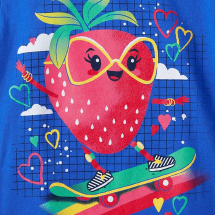 Lot de 3 tee-shirts graphiques à manches courtes pour filles The Children's Place, Motifs papillon/fraise/manette, Petite taille