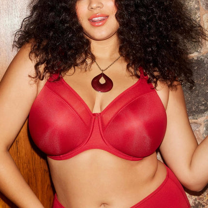 Elomi Women's Smooth Underwire Molded Bra, Haute Red, 42DD