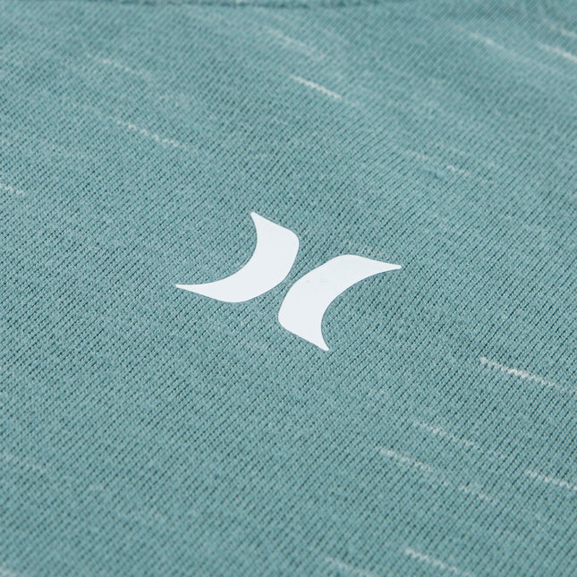 Camiseta básica suave Hurley para niños, tejido slub cloud, verde azulado medianoche/cuello en V, pequeña