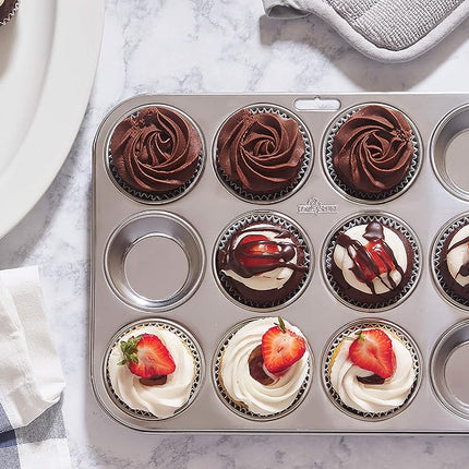 Fox Run 4868 Muffin Pan, 12 Cup, Stainless Steel