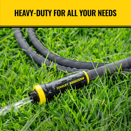 STANLEY BDS918504 Fatmax 50 ft. x 5/8 in. Fabric Hose with Swivel Coupling Watering, Gray, 50'