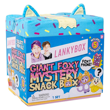 LankyBox Grande boîte à surprises Foxy, chaîne de jeux YouTube, boîte mystère surprise géante, 5 surprises amusantes à l'intérieur, produit officiel