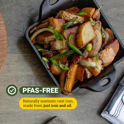 Lodge 0.30 litre / 10 ounce Heat-Treated Pre-Seasoned Cast Iron Square Mini Server