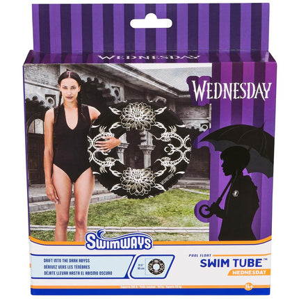 Swimways Wednesday Swim Tube Pool Float, Inflatable Pool Floats & Kids Pool Toys, Swimming Pool Accessories & Beach Essentials for Teens Aged 14 & Up