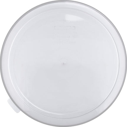 Carlisle FoodService Products Bain Marie Plastic Food Container Lid, Storage Container Lid, Round Lid with Stackable Design for Food Storage, 12 to 22 Quarts, Translucent, (Pack of 6)