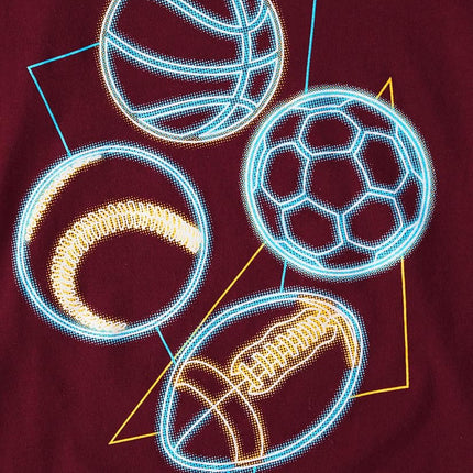 The Children's Place Boys' Sports Long Sleeve Graphic T-Shirts,multipacks, Soccer Player/Sport Balls 2-Pack, Medium