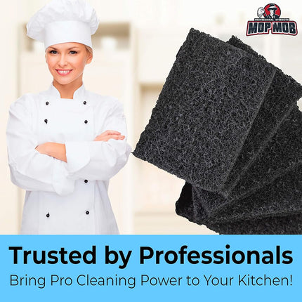 Restaurant-Grade Griddle Cleaning Pads 5 Pack. Use on Metal Grills, Cast Iron Cooktops & Stainless Steel Flat Tops. Quickly Cleans & Scours Baked-On Grease & Carbon. Heavy Duty, 4x6 Grit Scouring Pads