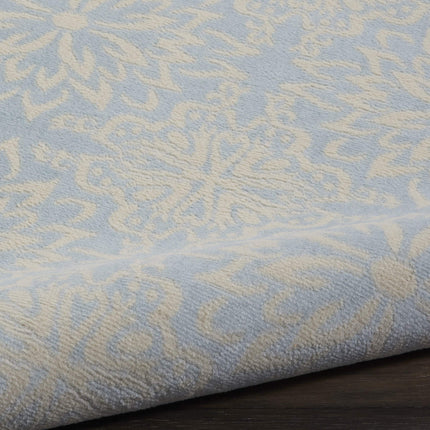 Nourison JUB06 Jubilant Transitional Floral Ivory/Light Blue Area Rug 5'XROUND