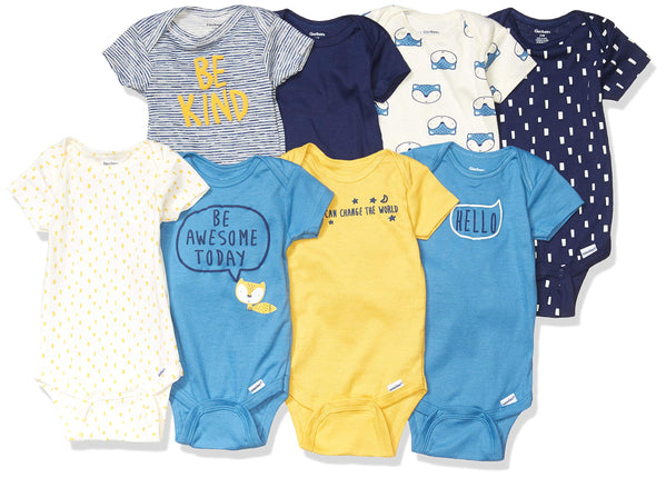 Gerber Baby-Boys 8-Pack Short Sleeve Onesies Bodys