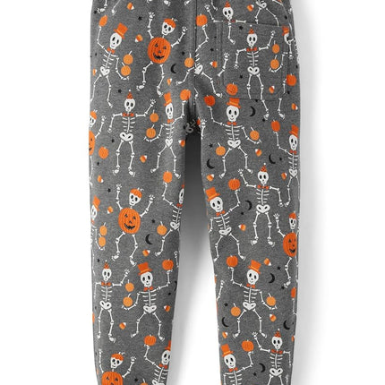 Gymboree Boys' and Toddler Fleece Jogger Sweatpants, Gray Skeletons, 2T